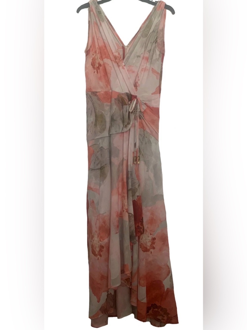 NEW Women's Size 8 Donna Karan NY Floral Chiffon A Line Dress Pinks $159 - Picture 4 of 15